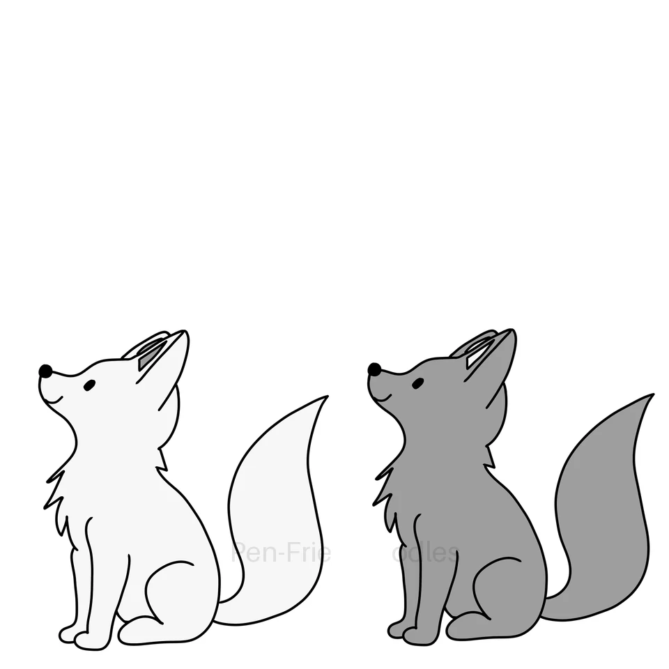 Arctic Fox Duo illustration