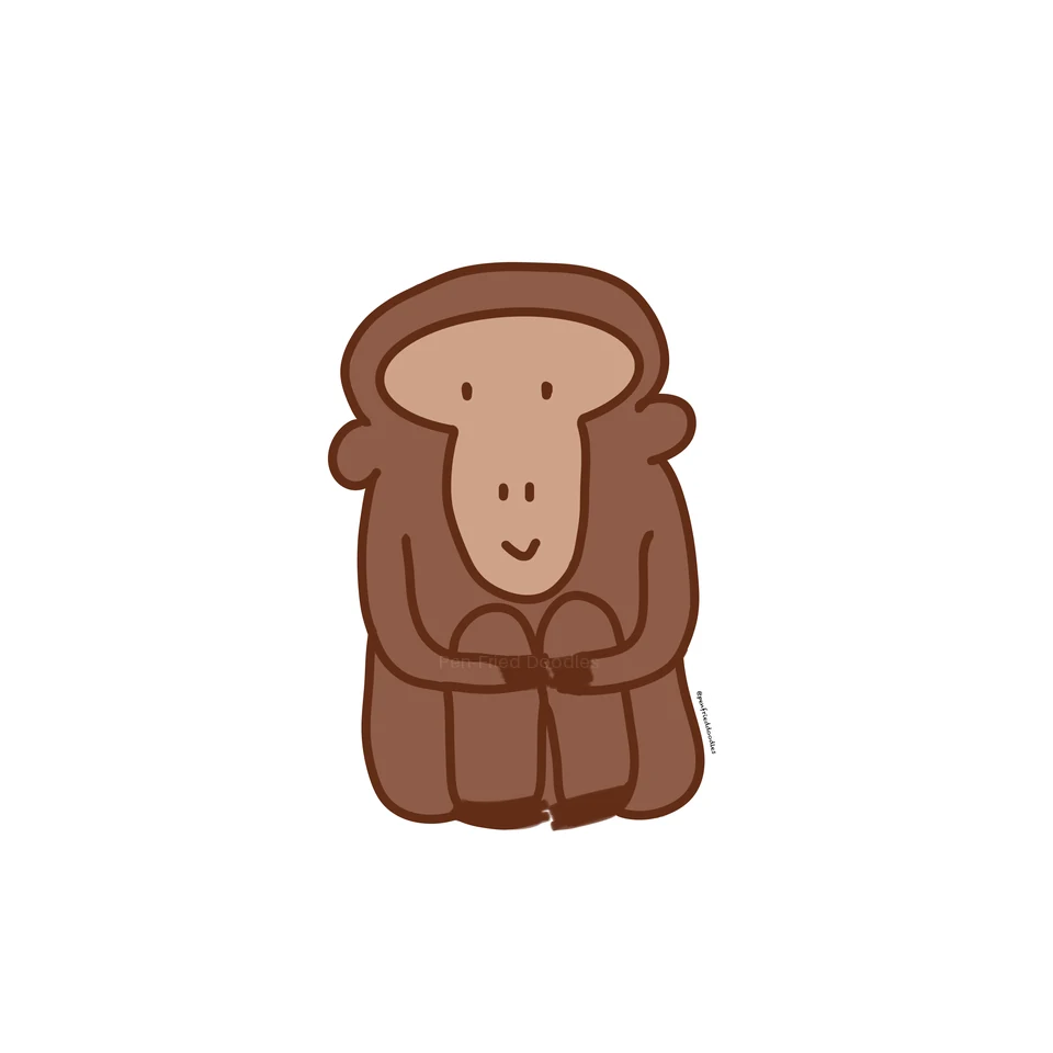 Some Quiet Time Please Monkey illustration