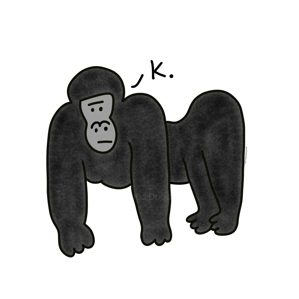 The K. Kong, neutral expression illustration