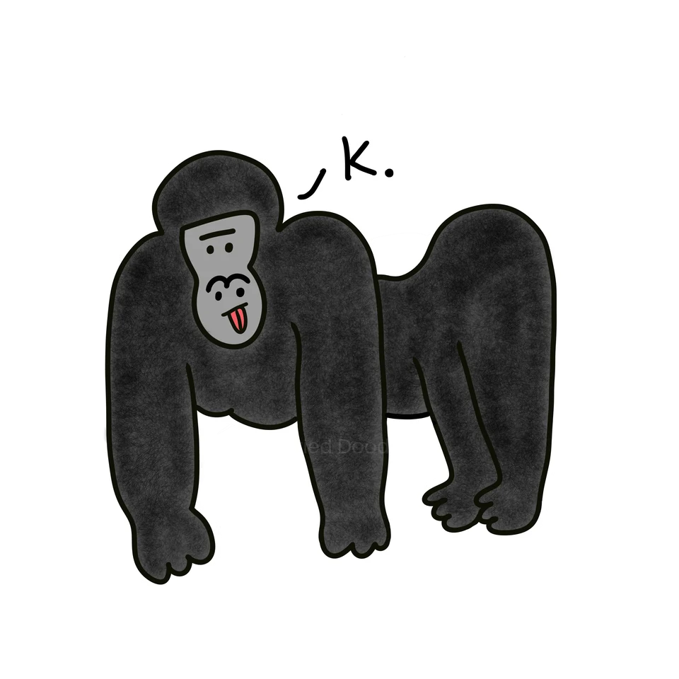 The K. Kong, tongue out illustration